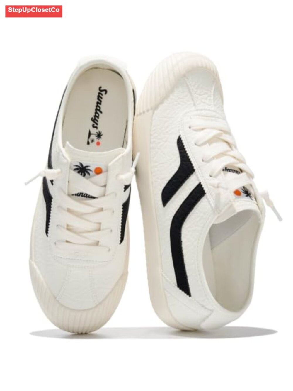 Sundays Canvas Sneakers Cupsole Mules Memory Foam Insole